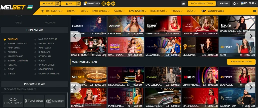 Melbet Live Casino – O'zbekistondagi o'yinchilar uchun o'yin muhiti
